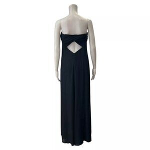 Armani Collezini Black Ruched Strapless Maxi Open Back Dress